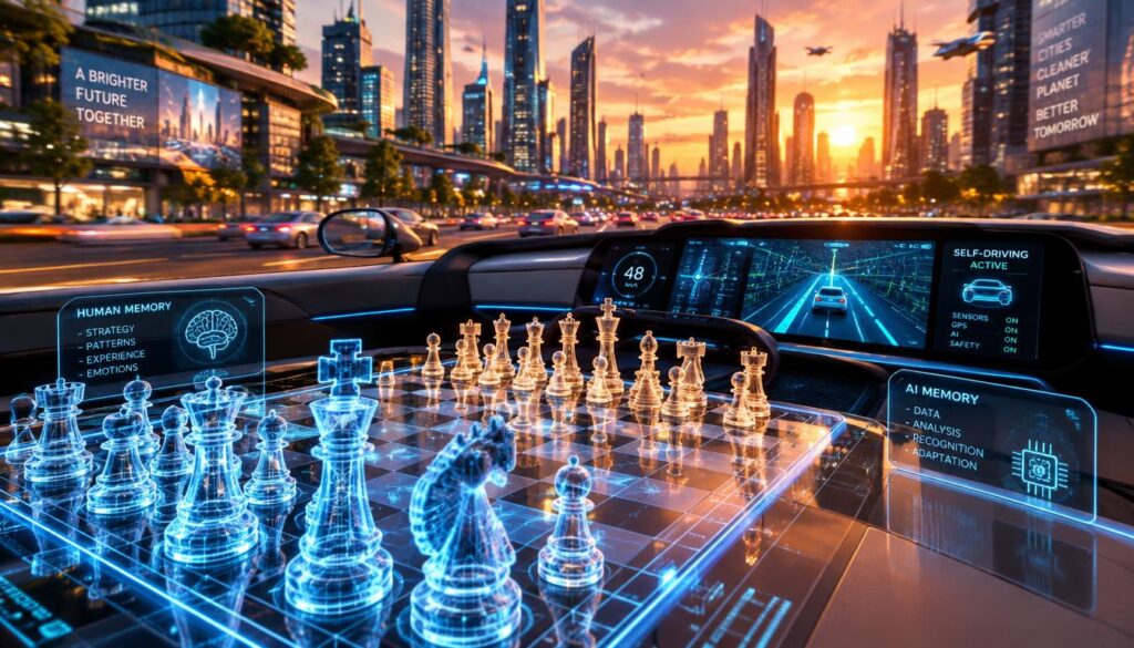 Chess system and self-driving car show different AI memory
